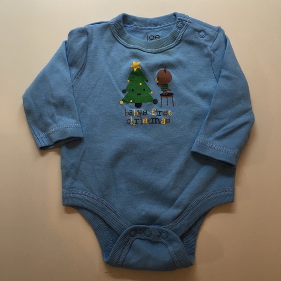 2/$12 3 Month Baby’s First Christmas Onesie, Sleeper and Hat Set - Picture 5 of 12